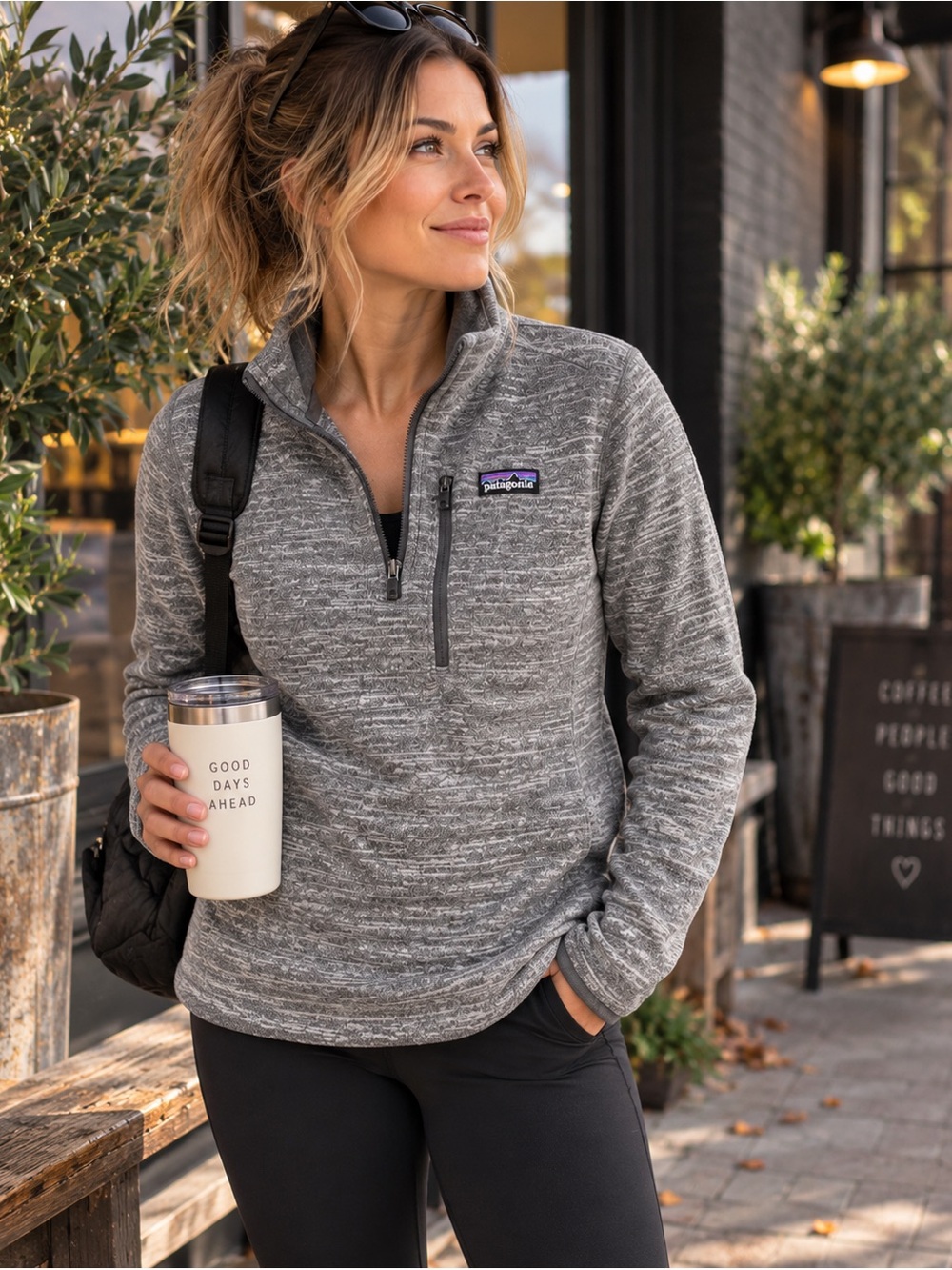 Patagonia Better Sweater Womens Small Gray 1/4 Zip Fleece Pullover 25618